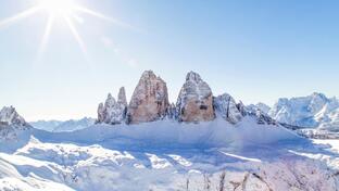Le Tre Cime di Lavaredo innevate