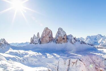 Le Tre Cime di Lavaredo innevate